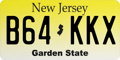 NJ license plate B64KKX