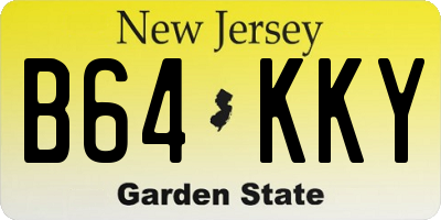 NJ license plate B64KKY