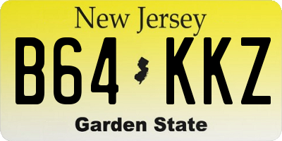 NJ license plate B64KKZ