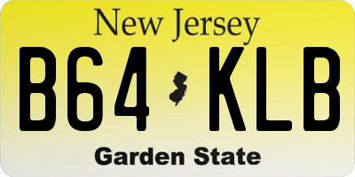 NJ license plate B64KLB