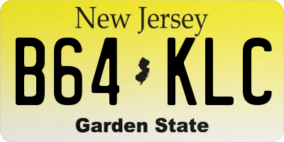 NJ license plate B64KLC