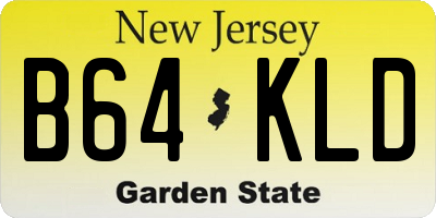 NJ license plate B64KLD