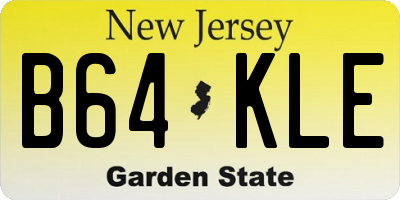 NJ license plate B64KLE