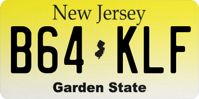NJ license plate B64KLF