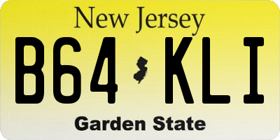 NJ license plate B64KLI