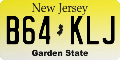 NJ license plate B64KLJ