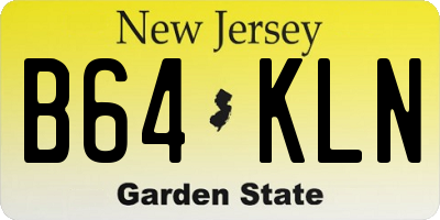 NJ license plate B64KLN
