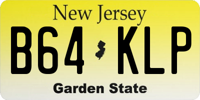 NJ license plate B64KLP