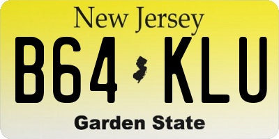 NJ license plate B64KLU