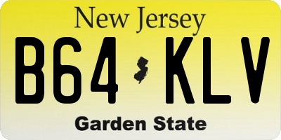 NJ license plate B64KLV