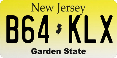 NJ license plate B64KLX