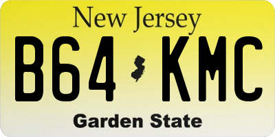 NJ license plate B64KMC