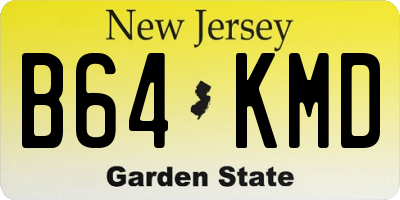 NJ license plate B64KMD