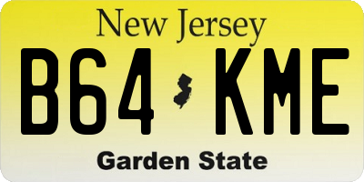 NJ license plate B64KME
