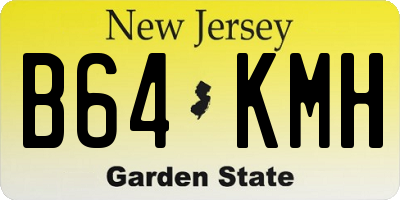 NJ license plate B64KMH