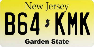 NJ license plate B64KMK