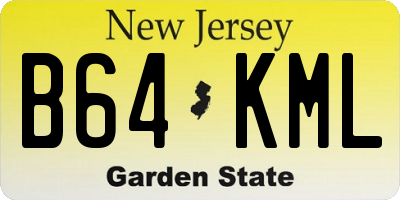 NJ license plate B64KML