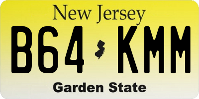 NJ license plate B64KMM