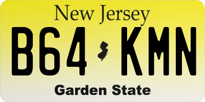 NJ license plate B64KMN