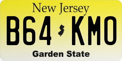 NJ license plate B64KMO