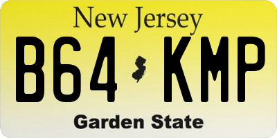 NJ license plate B64KMP