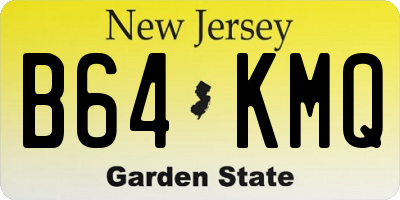 NJ license plate B64KMQ