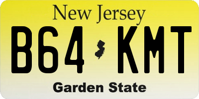 NJ license plate B64KMT
