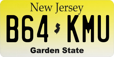 NJ license plate B64KMU