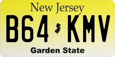 NJ license plate B64KMV