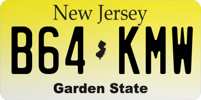 NJ license plate B64KMW
