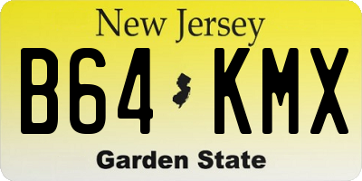 NJ license plate B64KMX