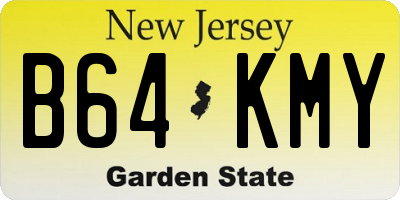 NJ license plate B64KMY