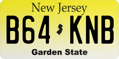 NJ license plate B64KNB