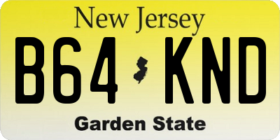 NJ license plate B64KND