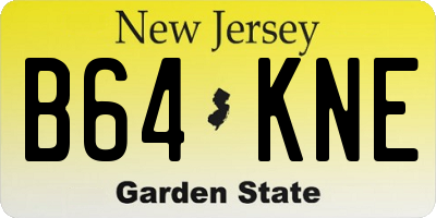 NJ license plate B64KNE