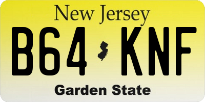 NJ license plate B64KNF