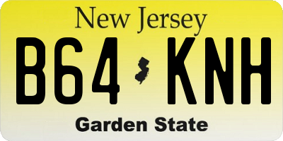 NJ license plate B64KNH