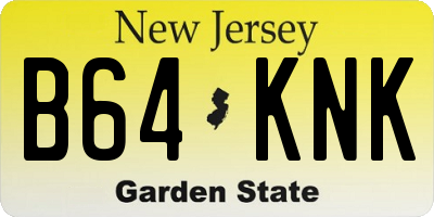 NJ license plate B64KNK