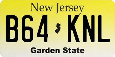 NJ license plate B64KNL