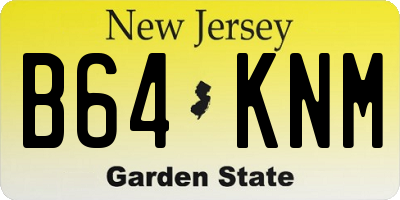 NJ license plate B64KNM