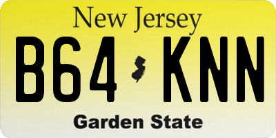 NJ license plate B64KNN