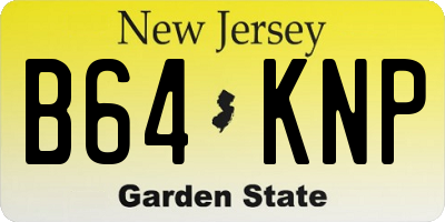 NJ license plate B64KNP