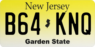 NJ license plate B64KNQ