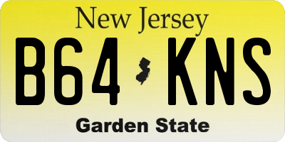 NJ license plate B64KNS