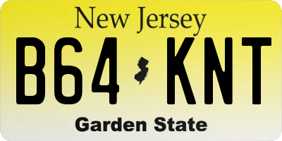 NJ license plate B64KNT