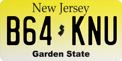 NJ license plate B64KNU