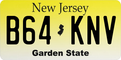 NJ license plate B64KNV