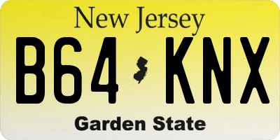 NJ license plate B64KNX