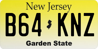 NJ license plate B64KNZ