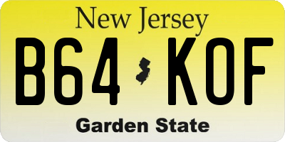 NJ license plate B64KOF
